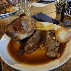 Sunday roast... with massive Yorkshire Pudding