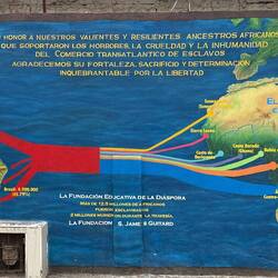 A visual map of African peoples dispersed by slavery across the Americas.