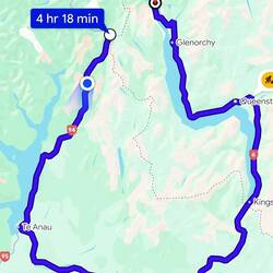 Hoe de afstand er op de kaart uitziet
