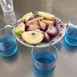 Pommes de lait et eau aromatisée par une fleur 🪻