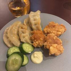 Umeshu and snacks (dinner) at the lounge