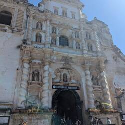 Church of Brother Pedro where many families were arriving for a service.