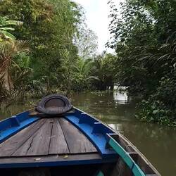 Sortie du petit ruisseau sur le bras du Mekong 🥰