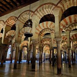 Another view of the forest of columns (gold chapels line the walls all around)