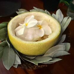Coconut + ylang-ylang+ fresh grapefruit + creole goose berries.