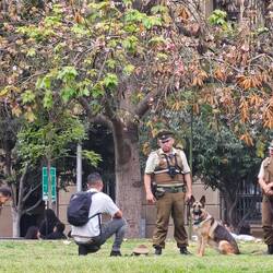 und Polizeibewachung am Palast