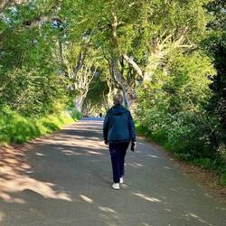 Millie strutting ahead!