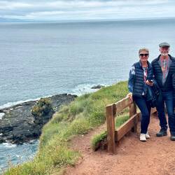 At the end of the walk.