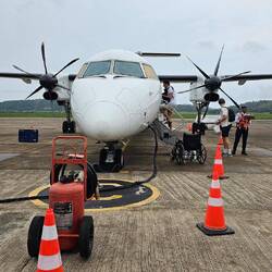 Schon lange nicht mehr mit einer Propellermaschine geflogen.