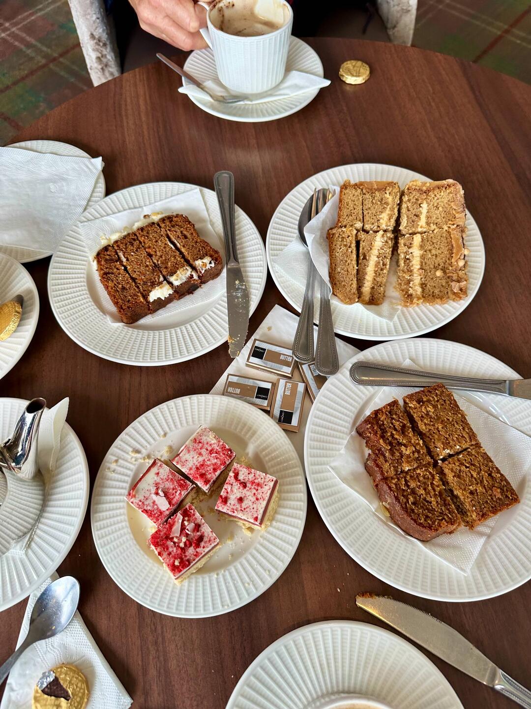 Beautiful cakes at the Duck Hotel.