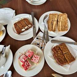Beautiful cakes at the Duck Hotel.