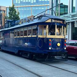 Das histroische Tram von Christchurch, hier in der Restaurant Ausgabe.