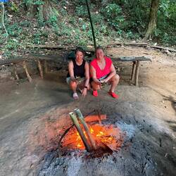 Feuer um das Wasser für den Tee heiß zu machen