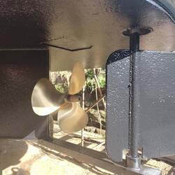 Shiny new propeller and the two pack epoxy applied