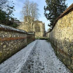 Approach to Winchester Cathedral