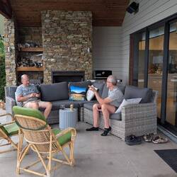 Pre-dinner drinks on the patio.