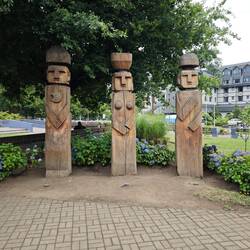 die Geschichte der Indianer ist im Ort präsent