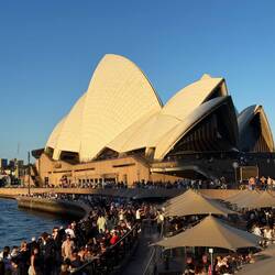 Opernhaus, Sydney, bei Sonnenuntergang