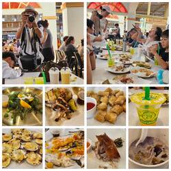 Unser Guide bestellte Essen. Plastikhandschuhe an und los geht es. So, so lecker.