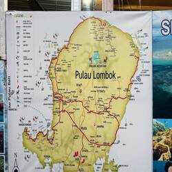 Map of dive and snorkel sites at Lombok