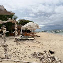 Looking up the beach