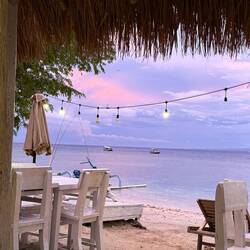 Sunset from our restaurant kabana.