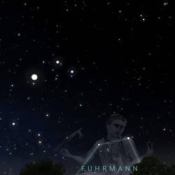 Jupiter, Castor und Pollux im Sternbild Zwillinge