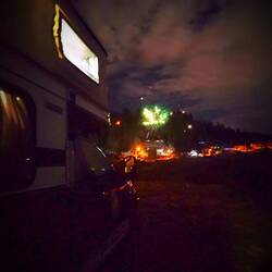 Neujahrsfeuerwerk an der Lagune.