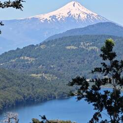 Ausblick vom ersten Aussichtspunkt auf den Vulkan Villarica