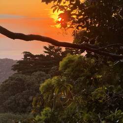 Sunset from our cabin window ...