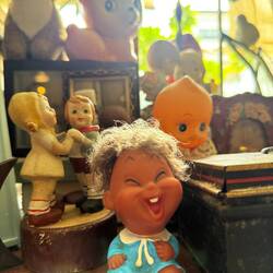 Trinkets and curios in a bric-a-brac cafe