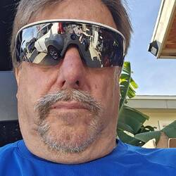 Me wearing Oakley Meta sunglasses