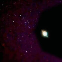 Orion-Nebel, Saturn, Jupiter und seine Monde