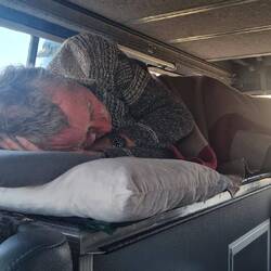 Gegen 23:00 im Stau vor der Fähre