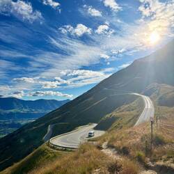 De weg richting Lake Alta