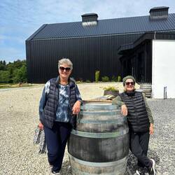 Outside the whisky distillery.