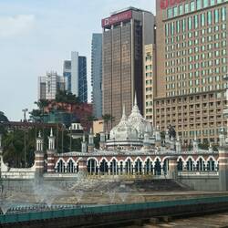 Jamek mosque - a stone's throw from our hotel - one of the oldest mosques in KL (1909)