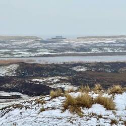 Im Hintergrund wäre bei klarer Sicht die Nordsee zu sehen