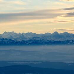 Alpenlandschaft vor der Landung in ZRH