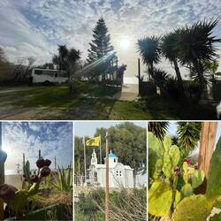 ..wir stehen direkt neben einer Strandbar die sich im Winterschlaf befindet..