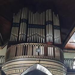 Turn up the volume: there was a young man playing the church organ.