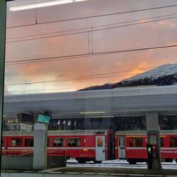 Sunrise at St Moritz station