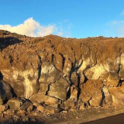 die Lavaschicht in der Abendsonne, ganz schön dick