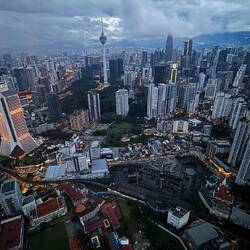 View atop the new Merdeka 118 tower, second highest in the world.