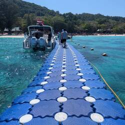 The floating jetty at Coral Island seemed like a fantastic idea