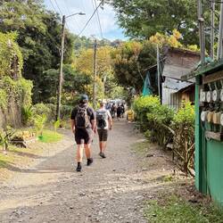 Headed in! Interesting route to the front gate ...