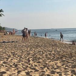 Beach full of sunburned Russians