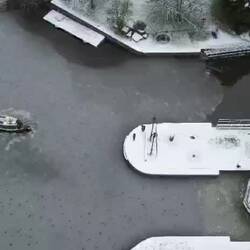 © and Credit to Sam Harmer. Vicky smashed ice with a barge pole at the bow.