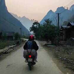 Nils & Annika riding into the sunset