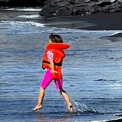 aber jetzt ganz schnell ins Wasser